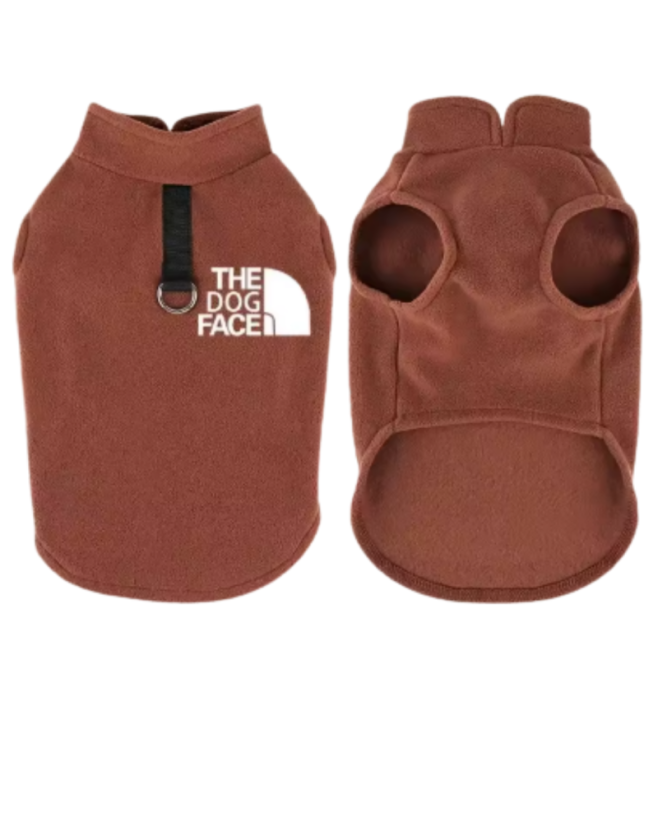 Fleecová vesta pre psov Dog Face – športovo-elegantná s D-krúžkom
