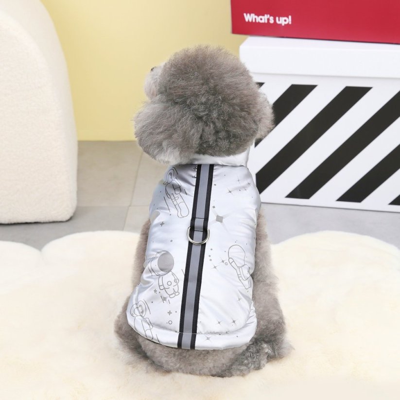 Poochin nepremokavá zateplená reflexná vesta s Astronaut vzorom