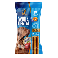 BUSTER WHITE DENTAL JABLKO – DENTÁLNE TYČINKY PRE PSOV – BEZ MÄSA, HYPOALERGÉNNE, BEZ GLUTÉNU
