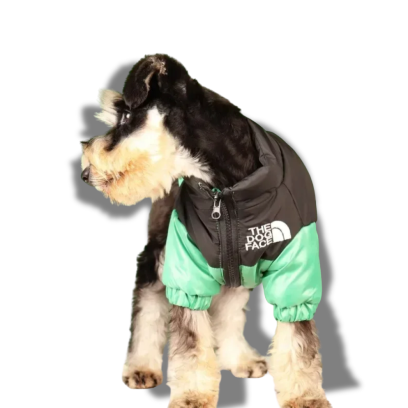 Dog Face zimná pufovaná bunda pre psa – nepremokavá, extra hrejivá