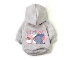 Oblečenie pre psa s kapucňou a postavičkami Tom and Jerry