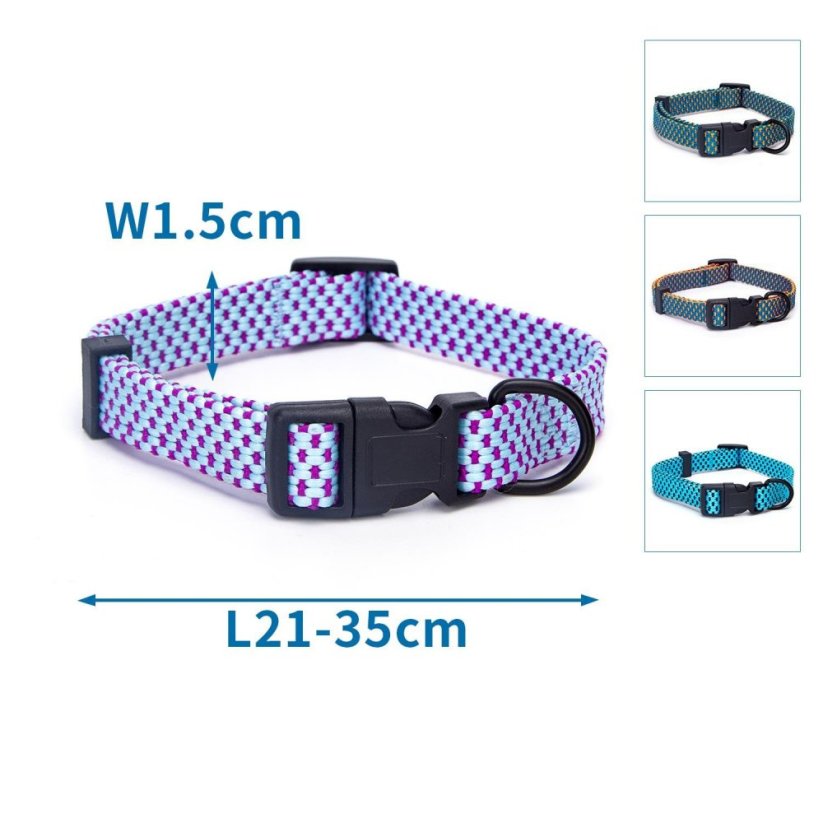 Nobleza Webbing  - obojok pre psy a mačky - Farba: Fialová, Veľkosť: L