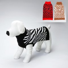 Nobleza teplý pletený rolákový pulóver pre psy a mačky so zvieracím vzorom