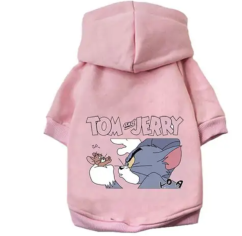 Oblečenie pre psa s kapucňou a postavičkami Tom and Jerry