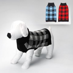 Nobleza pletený hrubý károvaný sveter pre psy a mačky
