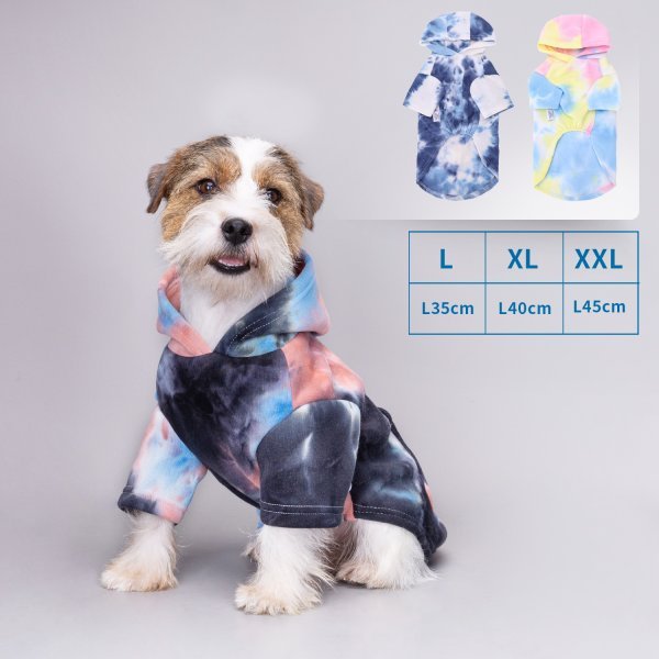 Nobleza TIE-DYE  -  mikina pre psy a mačky - Farba: Modrá, Veľkosť: M