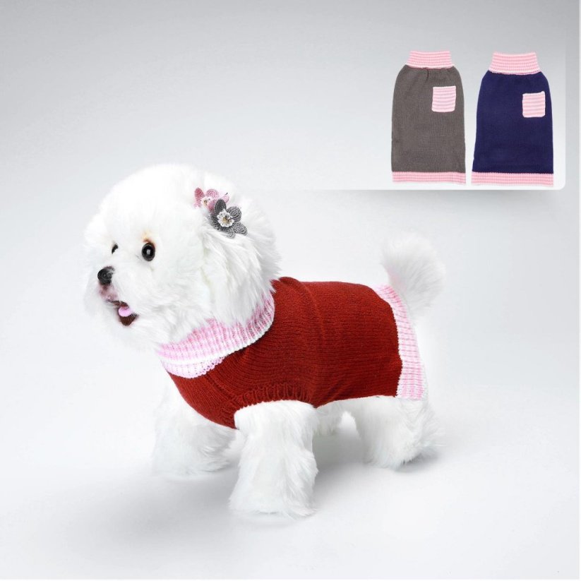Nobleza pletený pulóver pre psy a mačky s malým vreckom
