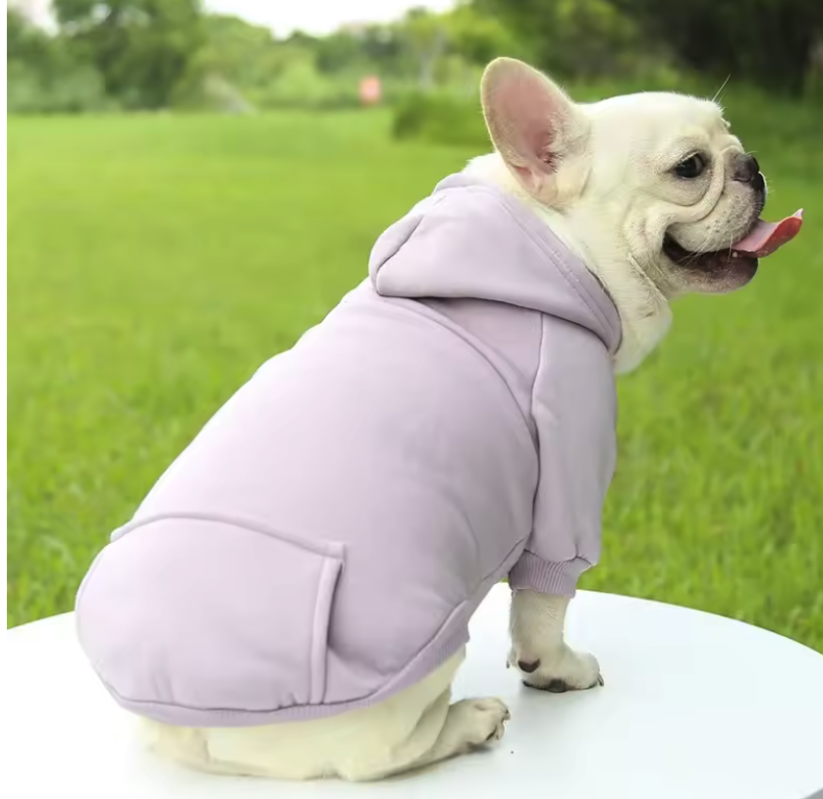 Bavlnená mikina pre psa s kapucňou - Farba: Fialová, Veľkosť: M